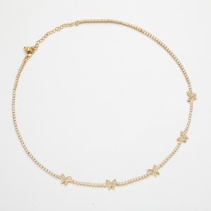 Gold plated Tennis necklace with dainty butterflies